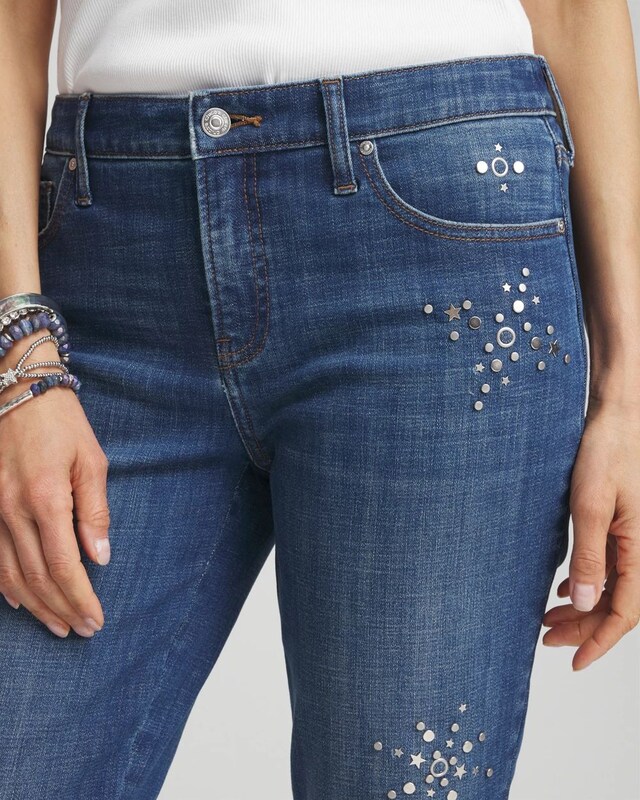 Girlfriend Americana Fireworks Cropped Jeans - image 4